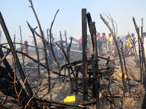 Camp fire in Yemen