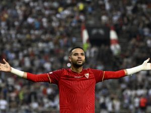 يوسف النصيري (Photo by Aris MESSINIS / AFP)