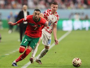 حكيم زياش (Photo by KARIM JAAFAR / AFP)