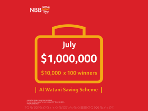 NBB Announces 100 Winners for July’s Al Watani Savings Scheme Draw