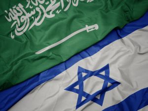 Israeli and Saudi flags