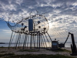 Shutterstock The Sea is My Land" by artist Iyo Kacaw on display at a beach currently exhibiting artwork as part of the Matsu Biennial art exhibition, on Nangan island in Taiwan's Matsu Islands. (Photo by ANNABELLE CHIH / AFP)