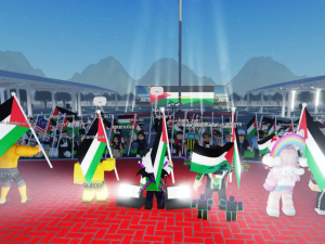 مظاهرات داعمة لفلسطين على لعبة روبلوكس