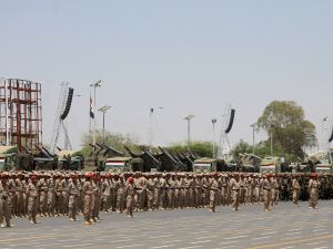 Houthi militants military parade