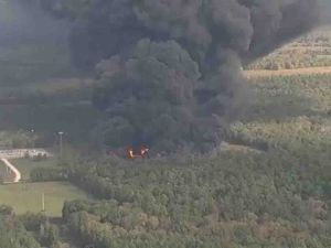 An explosion at a chemical plant in Texas on Wednesday has prompted nearby communities to shelter in place. (Twitter)