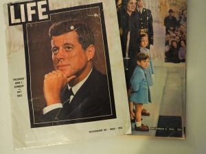 Life Magazine covers showing John F. Kennedy, Jacqueline Kennedy, Caroline Kennedy and John Kennedy Jr. after JFK's assassination. (Teresa Otto)