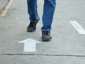 walking backwards