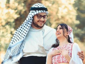 صبا شمعة وزوجها أحمد أبو الرُب