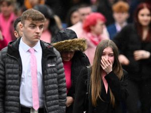 UK teens convicted of brutal murder of Brianna Ghey a 16-year-old transgender girl. (Oli Scarff/ AFP)
