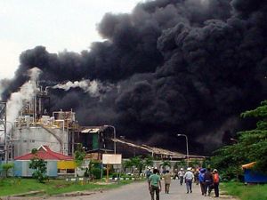 Plant explosion in Indonesia