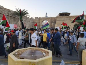 مظاهرة مؤيدة لفلسطين في العاصمة طرابلس