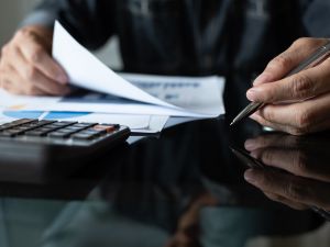 Businessman working in modern office