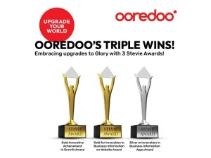 Ooredoo Triumphs with Three Prestigious Stevie MENA Awards, Including Two Gold and One Silver, Showcasing Innovation and Excellence