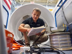 An unlocated handout picture taken on August 8, 2023 shows Turkish Astronaut Alper Gezeravci 
