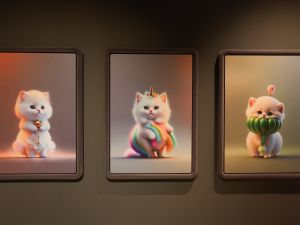 "Playing dress-up with AI", created by British design consultancy Graphic Thought Facility using AI software Lexica Aperture (Photo by Daniel LEAL / AFP) cuteness