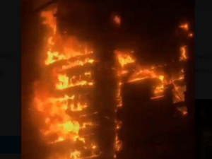 Fire at Gandhi hospital in Tehran. 