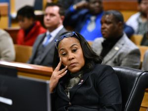 Fani Willis accused of using skin color by Donald Trump supporters. (Dennis Byron/ AFP)