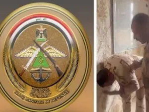 ضابط في الجيش العراقي يوجه صفعات ولكمات إلى زميله الذي يحمل رتبة عقيد