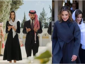 العائلة الهاشمية عند ضريح الملك الراحل الحسين بن طلال