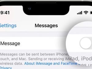 واجهة إعدادات iMessage لشركة آبل