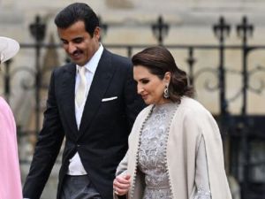 الشيخ تميم برفقة زوجته الشيخة جواهر