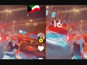 فتاة ترقص في الشارع بالكويت