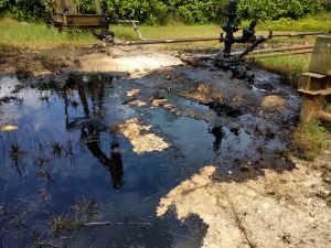 Oil leakage to water