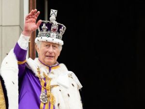 King Charles III on the balcony of Buckingham Palace