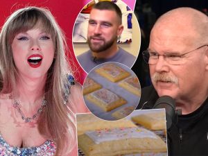 Taylor Swift made pop tarts for Chiefs offensive lineman, who didn't share with Andy Reid. (X)
