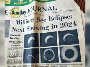 A photo of newspaper from 1979 mentioning 2024 eclipse goes viral
