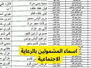  اسماء المشمولين بالرعاية الاجتماعية pdf في جميع محافظات العراق