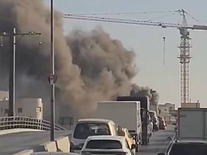 حريق مجمع تجاري بعمان