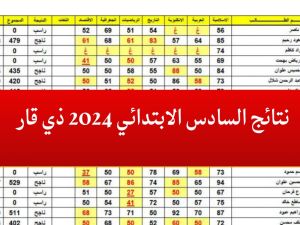 كشوف أسماء الناجحين PDF | نتائج السادس الابتدائي 2024 ذي قار
