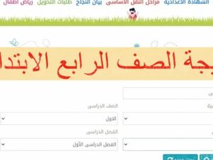 نتائج الصف الرابع الابتدائي