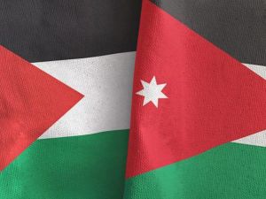 العلمين الأردني والفلسطيني