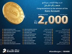 Burgan Bank Announces the Names of the Monthly Draw Winners of Kanz Account