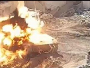 صورة أرشيفية لجانب من استهداف القسام آليات الاحتلال الإسرائيلي في قطاع غزة