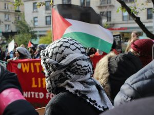 جانب من تظاهرات طلاب الجامعات الأمريكية الداعمين لغزة