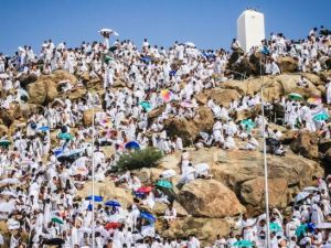 حجاج بيت الله الحرام عند جبل عرفات 