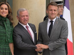 King Abdullah II and Emmanuel Macron in Paris