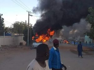 جانب من المعارك الدائرة في مدينة الفاشر 