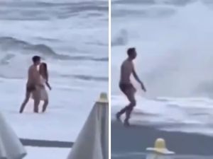 الأمواج تبتلع فتاة على شواطئ سوتشي الروسية 