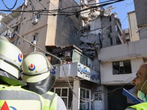 Israeli military strike on a building in Beirut's southern suburb