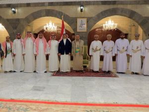 Yemeni parties during peace talks in Oman