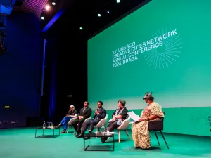 Dr. Saeed Mubarak bin Kharbash, CEO of the Arts and Literature Sector at Dubai Culture, took part in a panel discussion