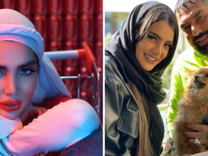 فيدا أفشار وزوجها بيمان كوجكي فيدا أفشار وزوجها بيمان كوجكي