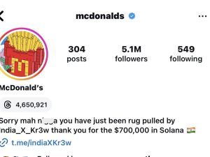 McDonald's Instagram hacked by Crypto scammer, making $700k
