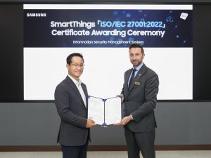 Samsung Electronics Receives ISO 27001 Certification for Its SmartThings Platform