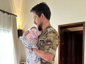 Crown Prince Hussein and his daughter Princess Iman