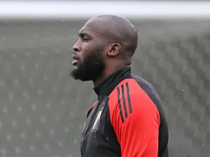 Belgium's forward #10 Romelu Lukaku attends an MD-1 training session at Wasen-SportZentrum in Ludwigsburg, on June 30, 2024, on the eve of their UEFA Euro 2024 round of 16 football match against France. (Photo by MIGUEL MEDINA / AFP)
